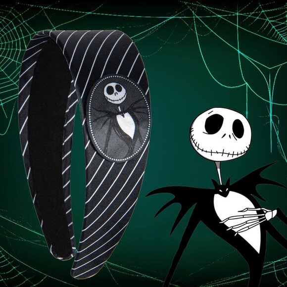 Women Girls Jack Skellington Satin Headband Halloween Cosplay Gift - Picture 5 of 5